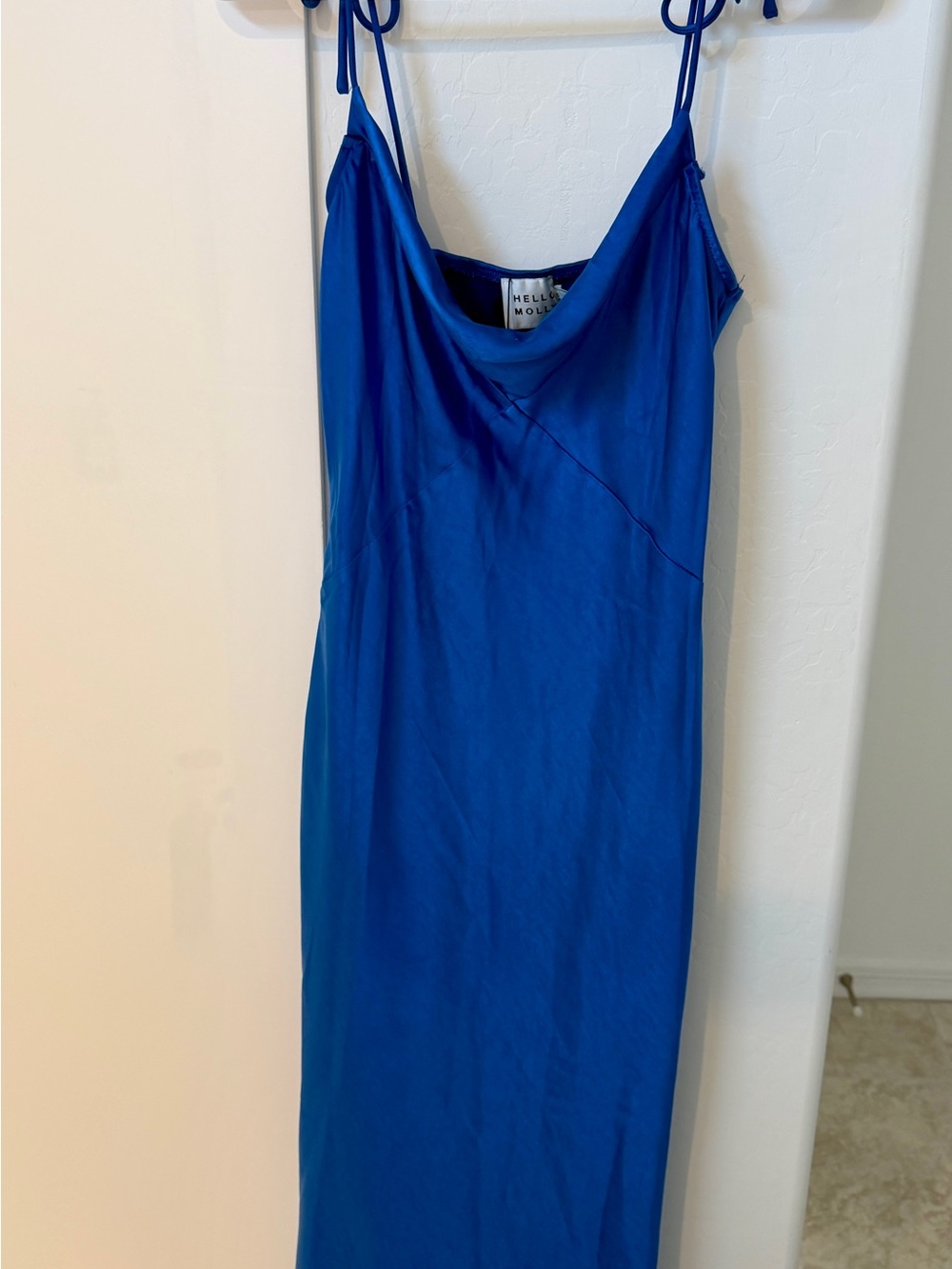Hello Molly Cobalt Blue Satin Midi Dress